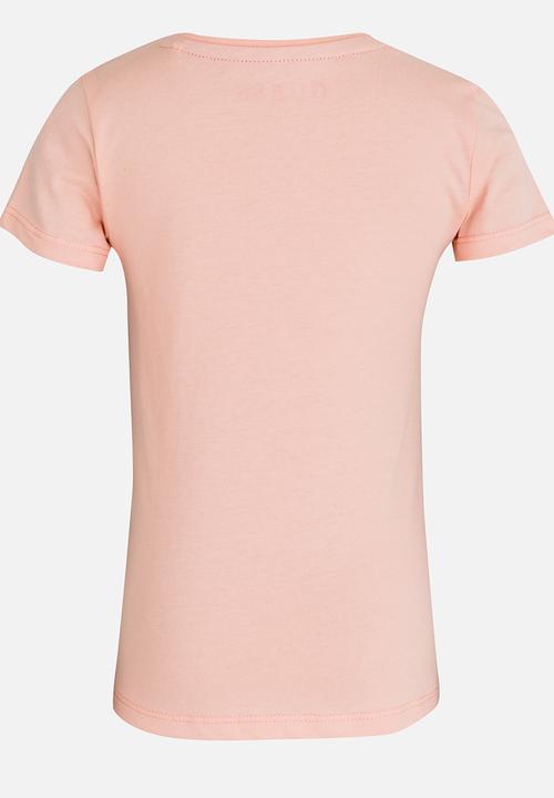 GUESS - Girls Stencil Pale Pink Tee