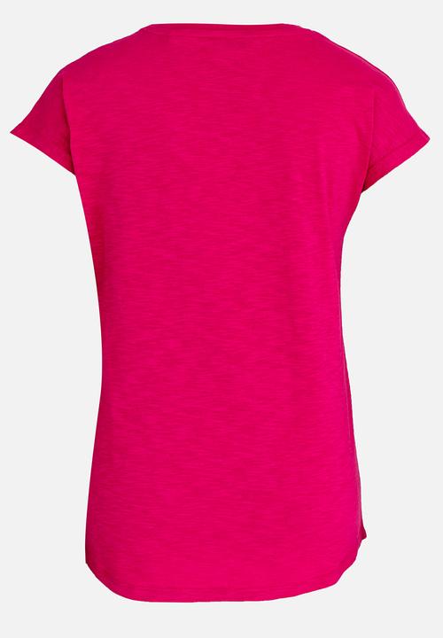 GUESS - Girls Guess Glitter Tee Dark Pink