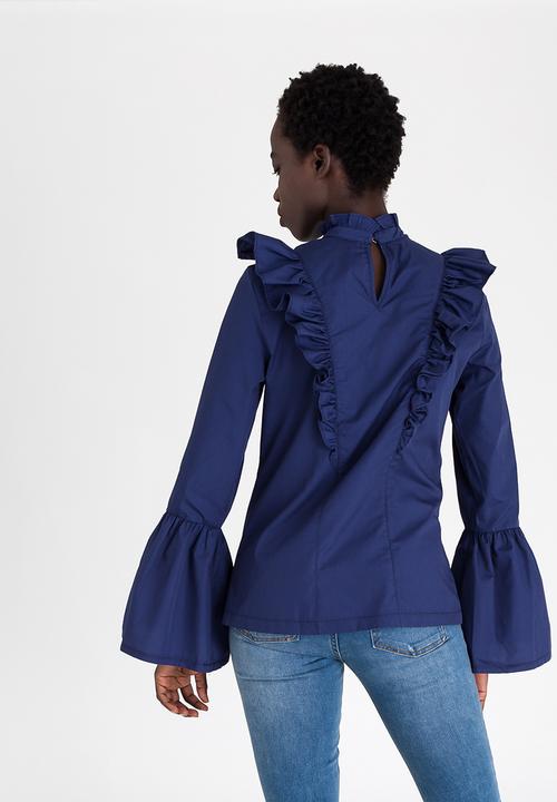 STYLE REPUBLIC - Frill Detail Blouse Navy