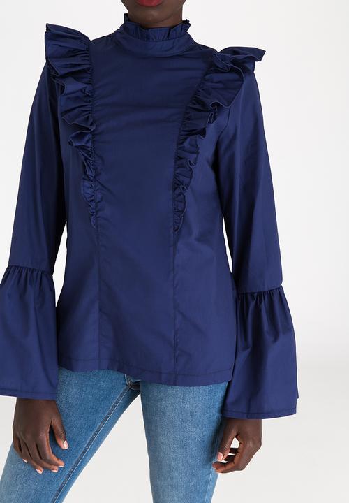 STYLE REPUBLIC - Frill Detail Blouse Navy