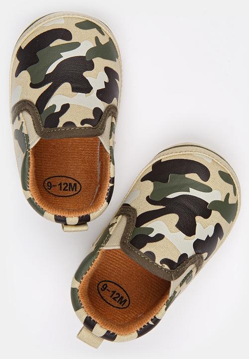 Pop Candy - Boys Camo Slip on Multi-colour