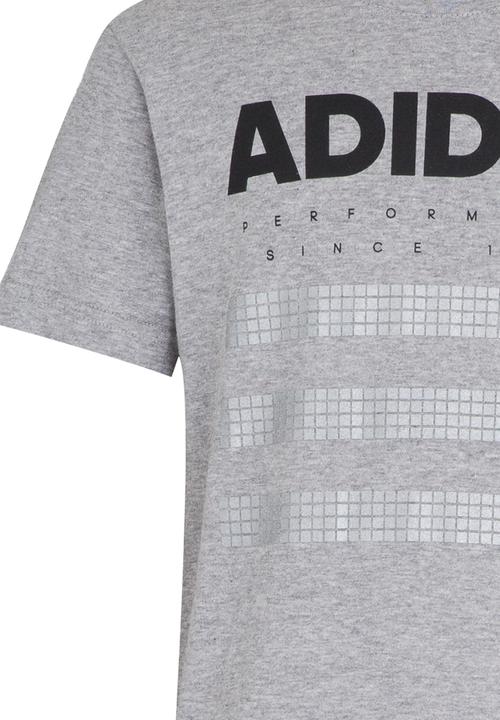 adidas Performance - Boys Overband Tee Mid Grey