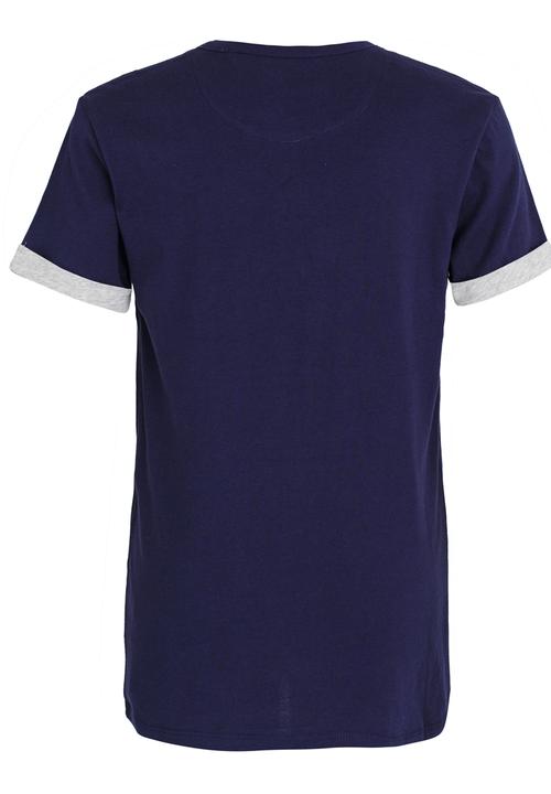 GUESS - S/S Rolled Sleeve Henley Blue