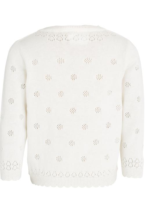 Pop Candy - Cardigan With Pointelle Detail White