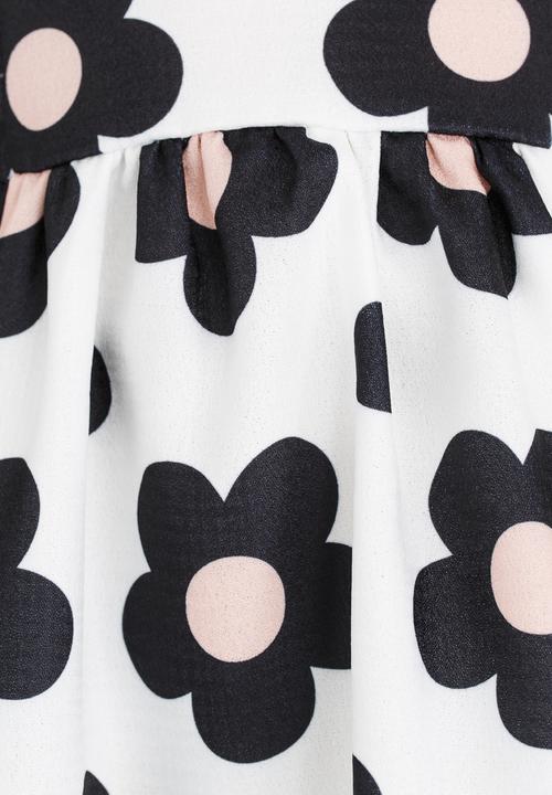 Pop Candy - Flower Print  Dress Black and White
