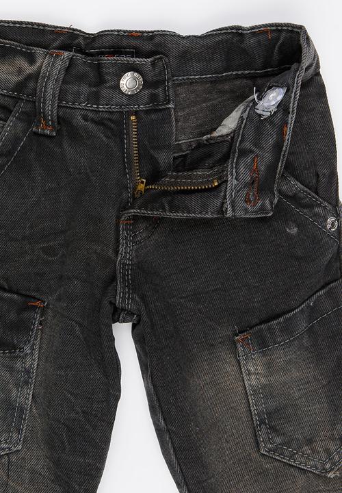 Twin Clothing - Boys Denim Cargo Pants Dark Grey