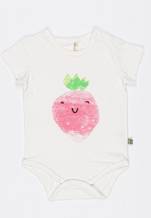 Peninsula Baby - Strawberry Printed Bodysuit White