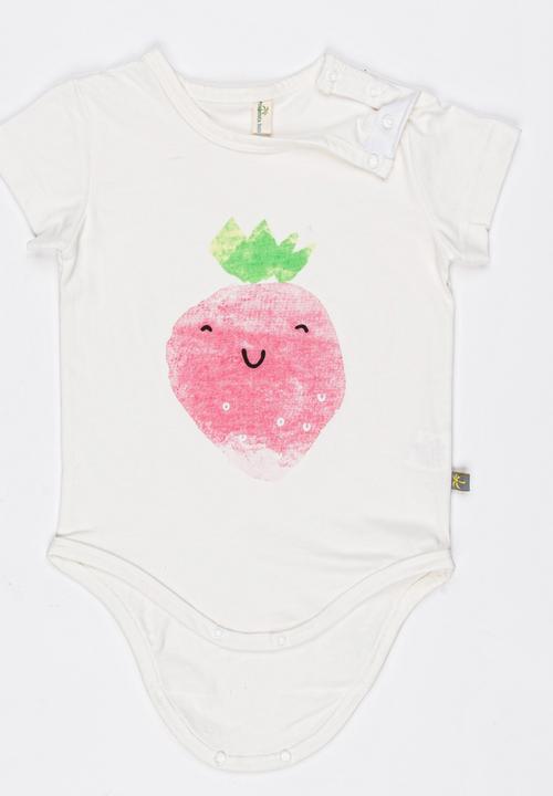 Peninsula Baby - Strawberry Printed Bodysuit White