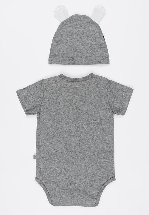 Peninsula Baby - Zebra Bodusuit Set Grey Melange