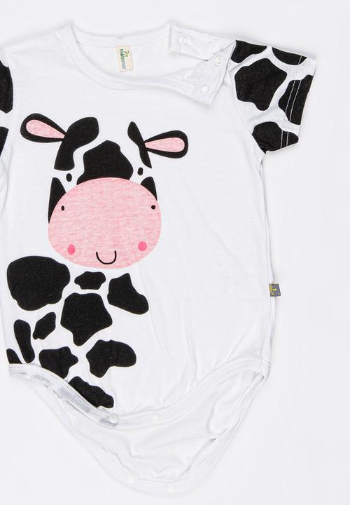 Peninsula Baby - Cow Bodysuit Set White