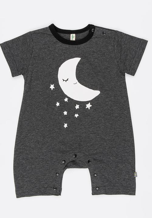 Peninsula Baby - Moon Printed Romper Dark Grey