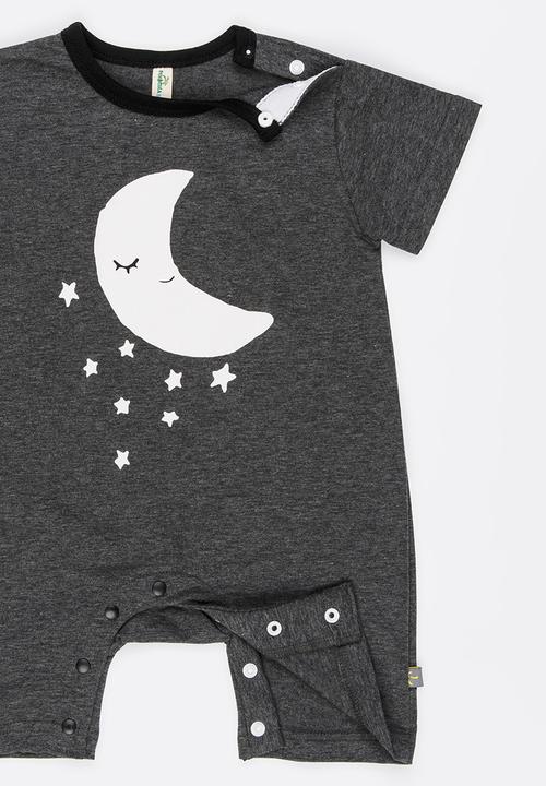 Peninsula Baby - Moon Printed Romper Dark Grey