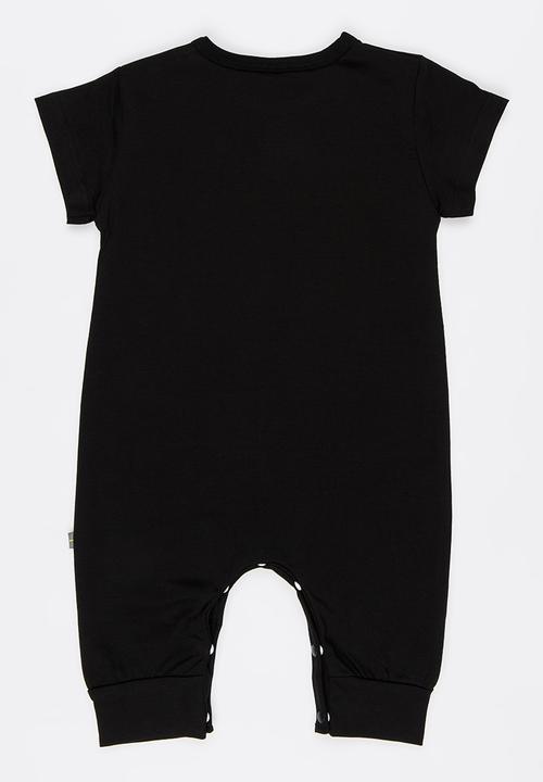 Peninsula Baby - Moon Printed S/S Sleepsuit Black