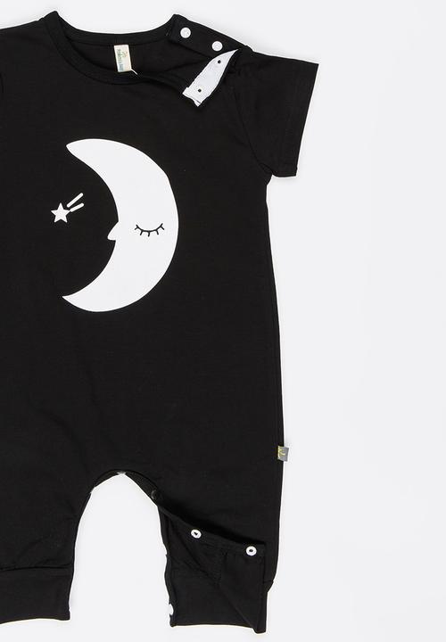 Peninsula Baby - Moon Printed S/S Sleepsuit Black