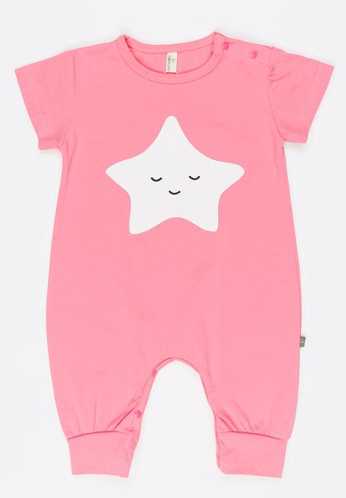 Peninsula Baby - Star Printed S/S Sleepsuit Pale Pink
