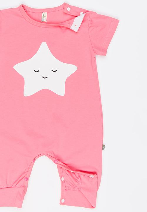 Peninsula Baby - Star Printed S/S Sleepsuit Pale Pink
