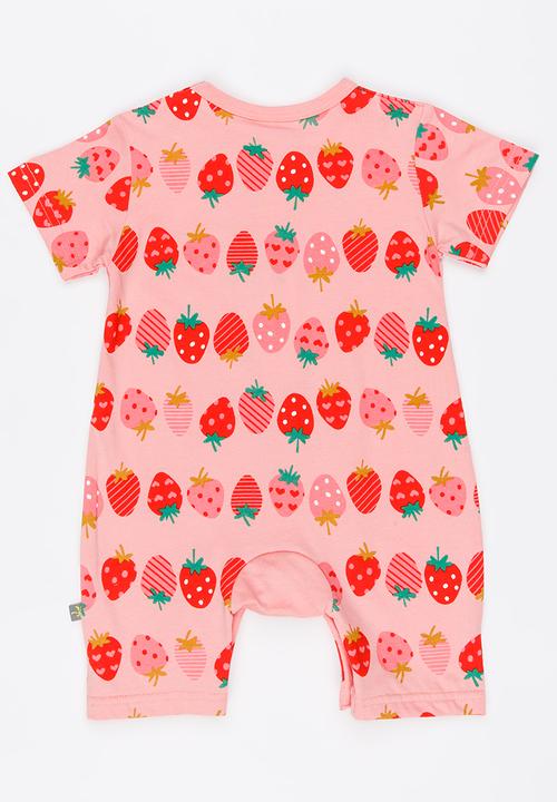 Peninsula Baby - Stawberry Printed Romper Pale Pink