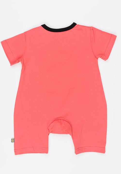 Peninsula Baby - Bunny Printed Romper Coral