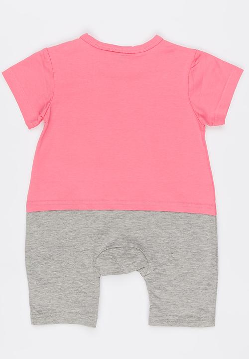 Peninsula Baby - Kitty Cat Printed Romper Pale Pink