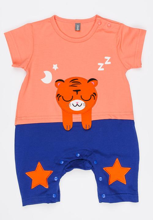 Peninsula Baby - Tiger Printed Romper Orange