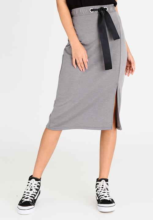 c(inch) - Sports Luxe Bodycon Skirt Pale Grey