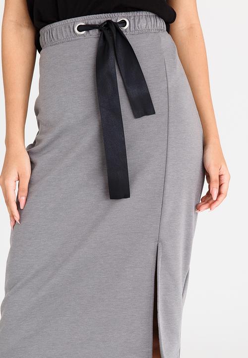 c(inch) - Sports Luxe Bodycon Skirt Pale Grey
