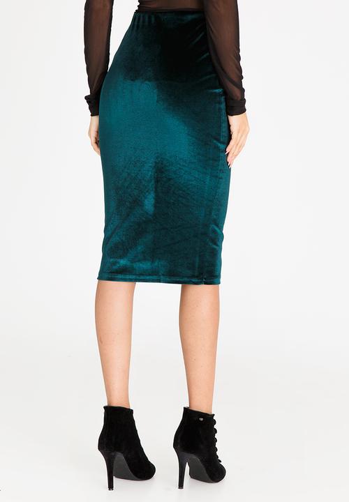 c(inch) - Fitted Velour Skirt Green