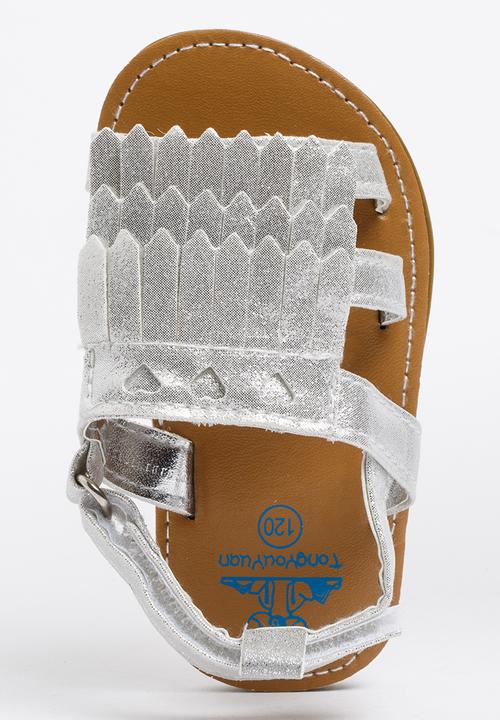 Pop Candy - Sandal with Fringing Silver