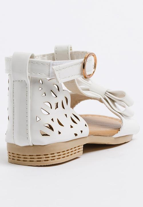 Pop Candy - T-Bar Sandals with Bow White