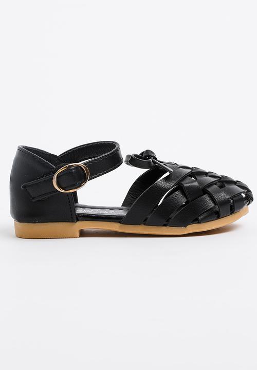 Pop Candy - Girls Cage Sandal Black