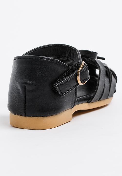 Pop Candy - Girls Cage Sandal Black