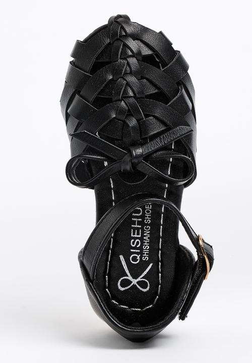 Pop Candy - Girls Cage Sandal Black