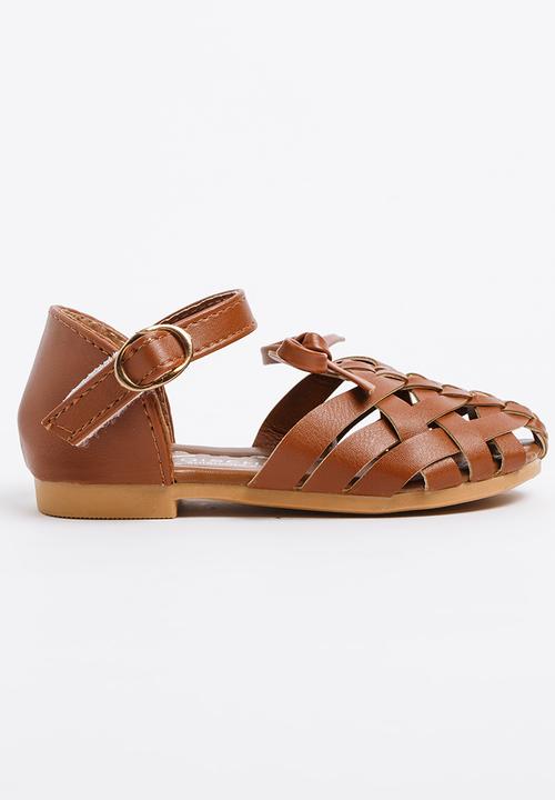 Pop Candy - Girls Cage Sandal Tan