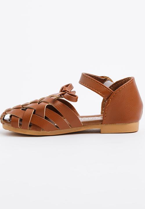 Pop Candy - Girls Cage Sandal Tan