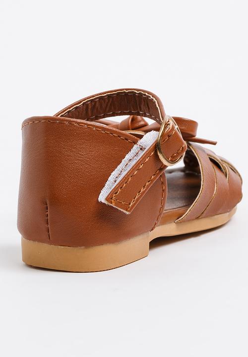 Pop Candy - Girls Cage Sandal Tan