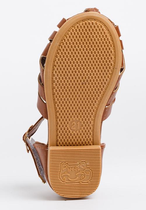 Pop Candy - Girls Cage Sandal Tan