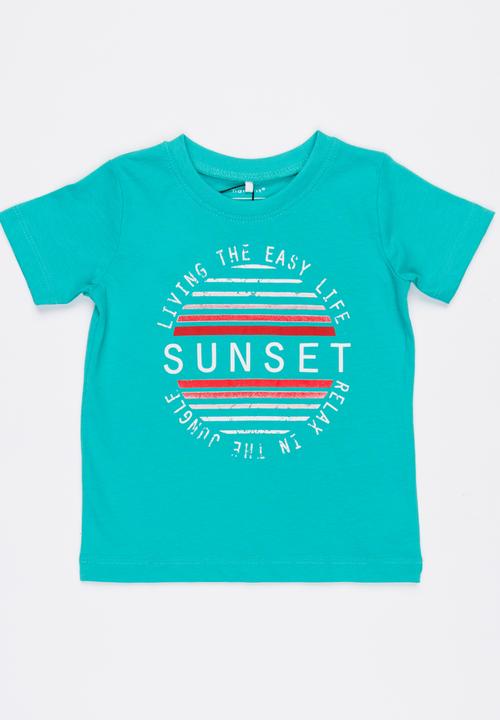 Name It - Printed Short Sleeve Tee Mid Green