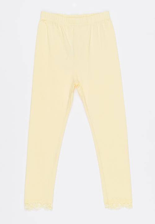 Pop Candy - Legging With Lace Detail Yellow