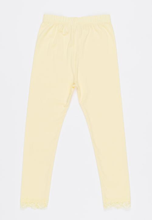 Pop Candy - Legging With Lace Detail Yellow