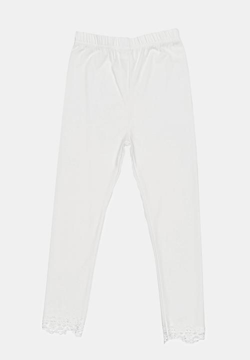 Pop Candy - Legging With Lace Detail White