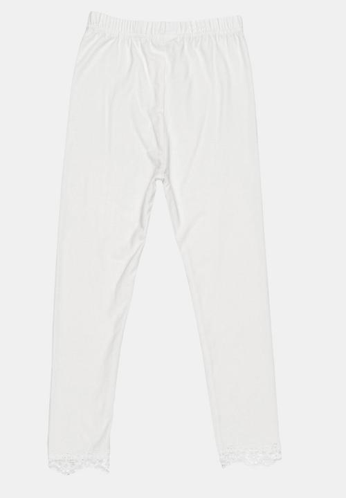 Pop Candy - Legging With Lace Detail White