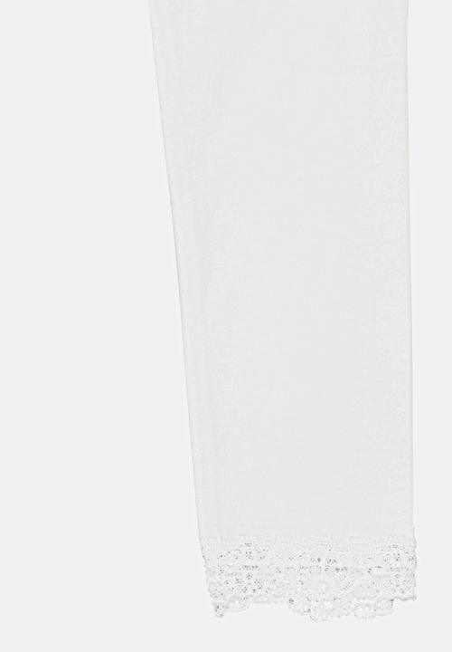 Pop Candy - Legging With Lace Detail White