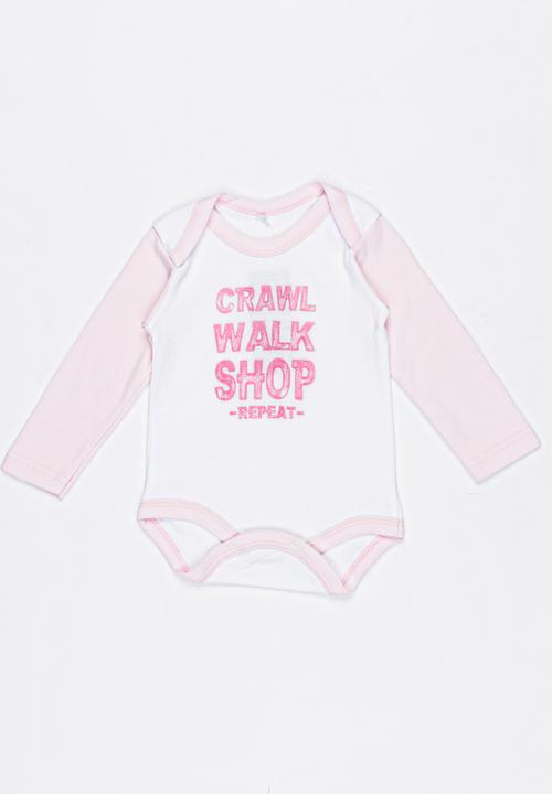 Funky Shop - Crawl Walk Shop Babygrow White