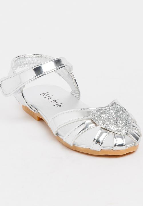 Pop Candy - Sandal with Heart Detail Silver