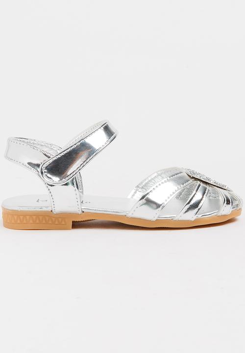 Pop Candy - Sandal with Heart Detail Silver