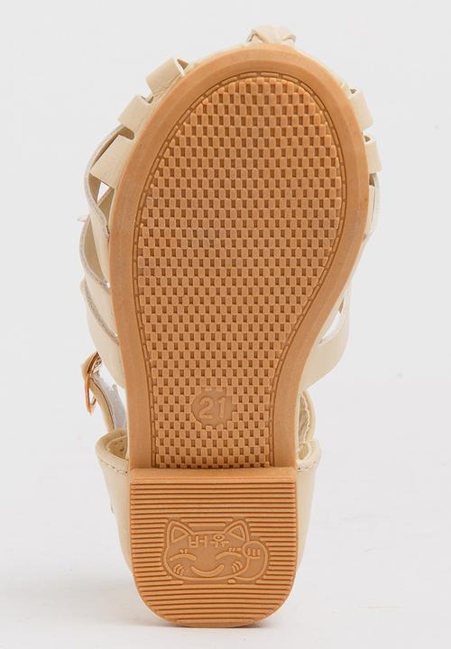 Pop Candy - Girls Cage Sandal Stone