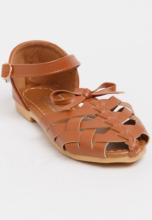Pop Candy - Girls Cage Sandal Tan