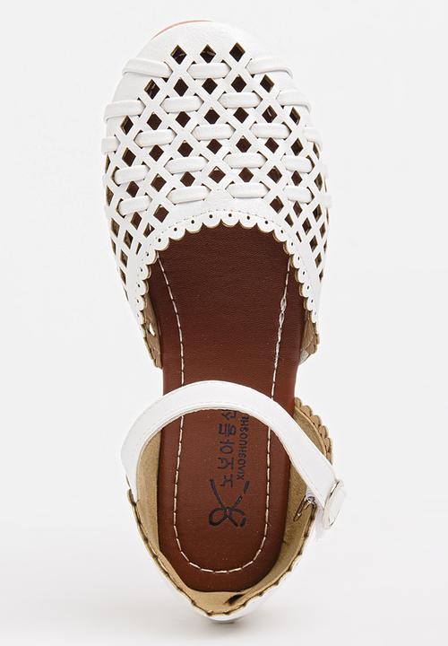 Pop Candy - Girls Cage Sandal White