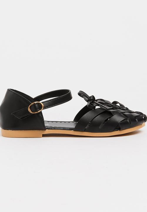Pop Candy - Girls Cage Sandal Black