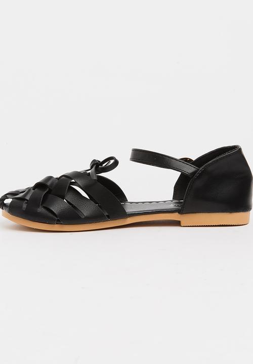 Pop Candy - Girls Cage Sandal Black